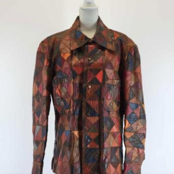 Gordon & Ferguson Co. Field and Stream leather patchwork vintage jacket - Picture 9 of 14